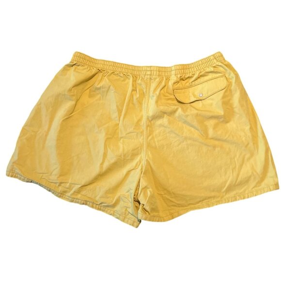 Patagonia Mens Yellow Funhoggers Shorts Yellow Pull-On 4" Cotton Trunks XL - Picture 7 of 7